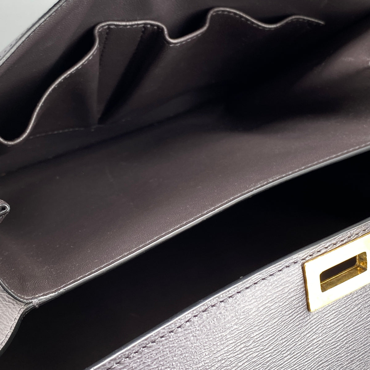 Celine Medium Liege Calfskin Classic Box Bag Deep Grey