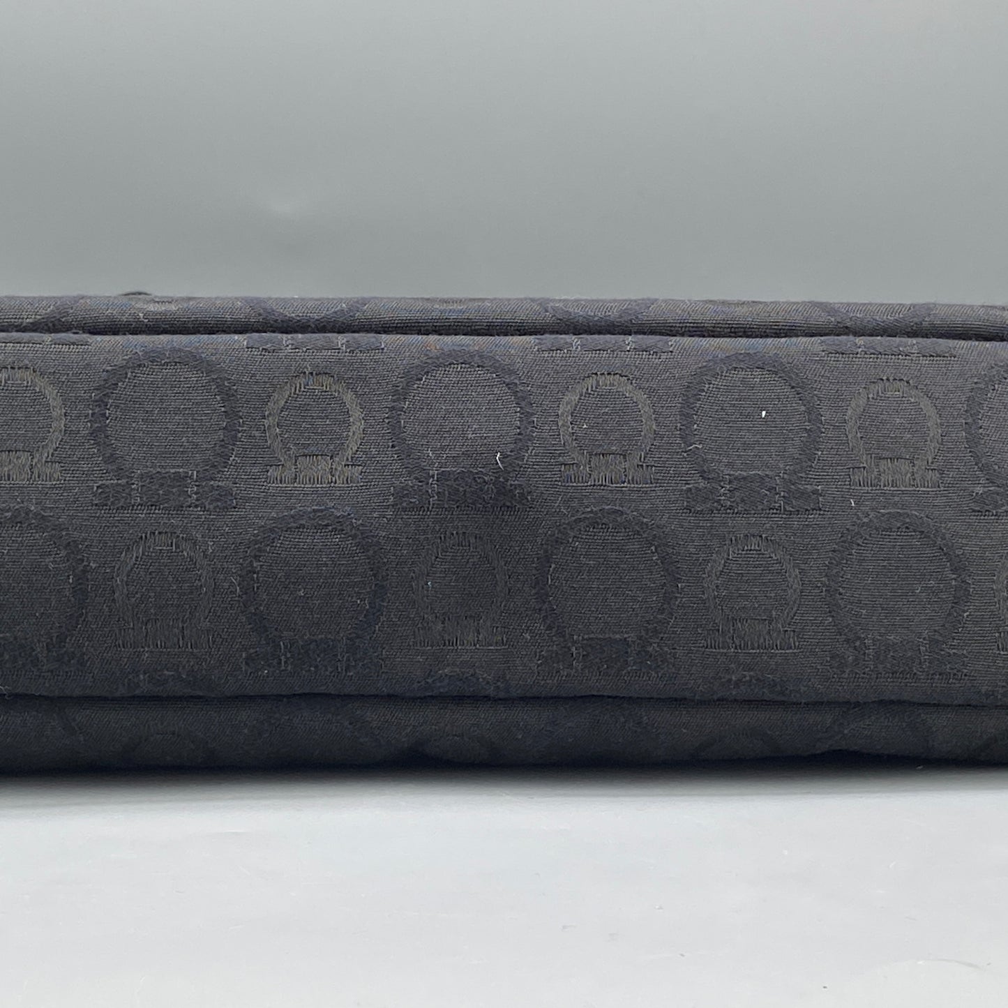 Ferragamo Black Gancini Jacquard Briefcase Business Handbag