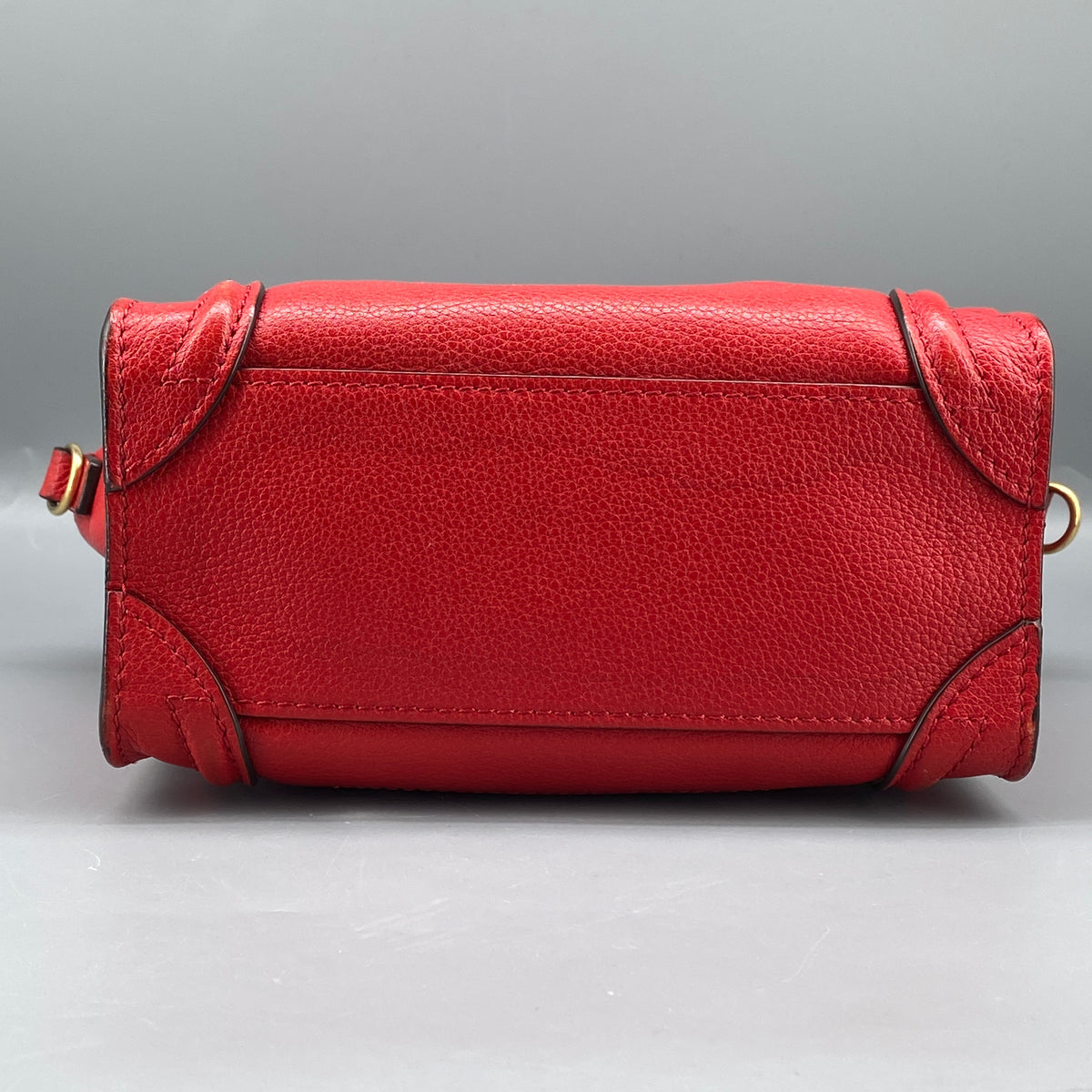 Celine Nano Luggage Red Leather Tote Bag