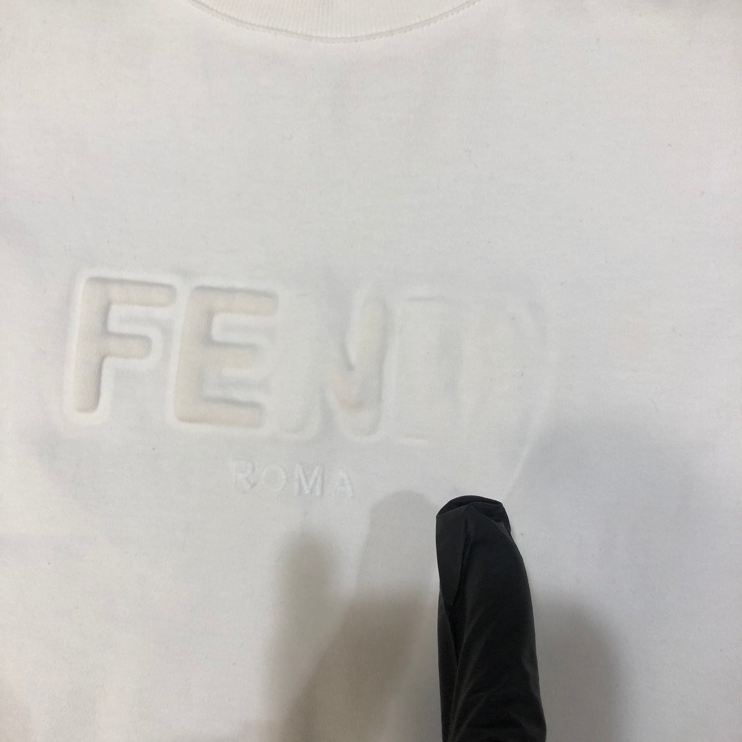 Fendi 3D Logo White Cotton Cropped T-Shirt S