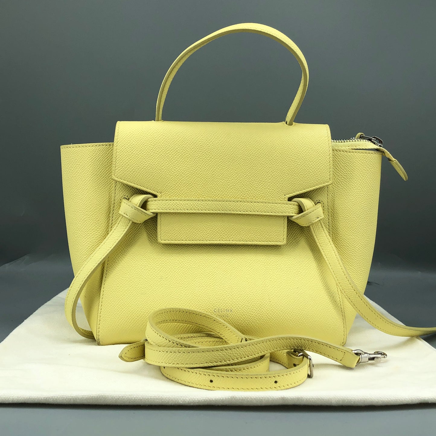 Celine Nano Belt Bag Leather Handbag Light Yellow