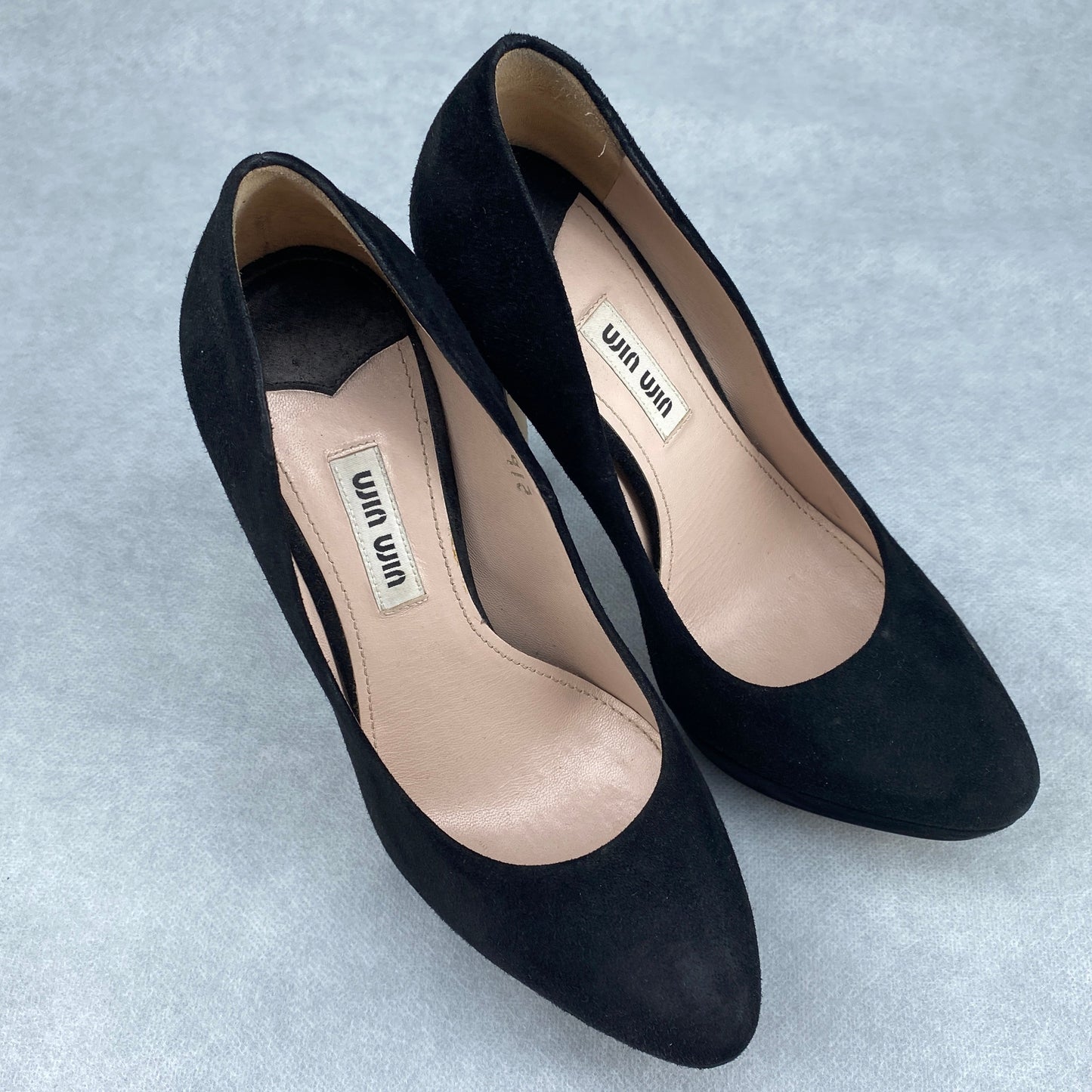 Miu Miu Women’s Black Suede Platform Stiletto Heels Shoes