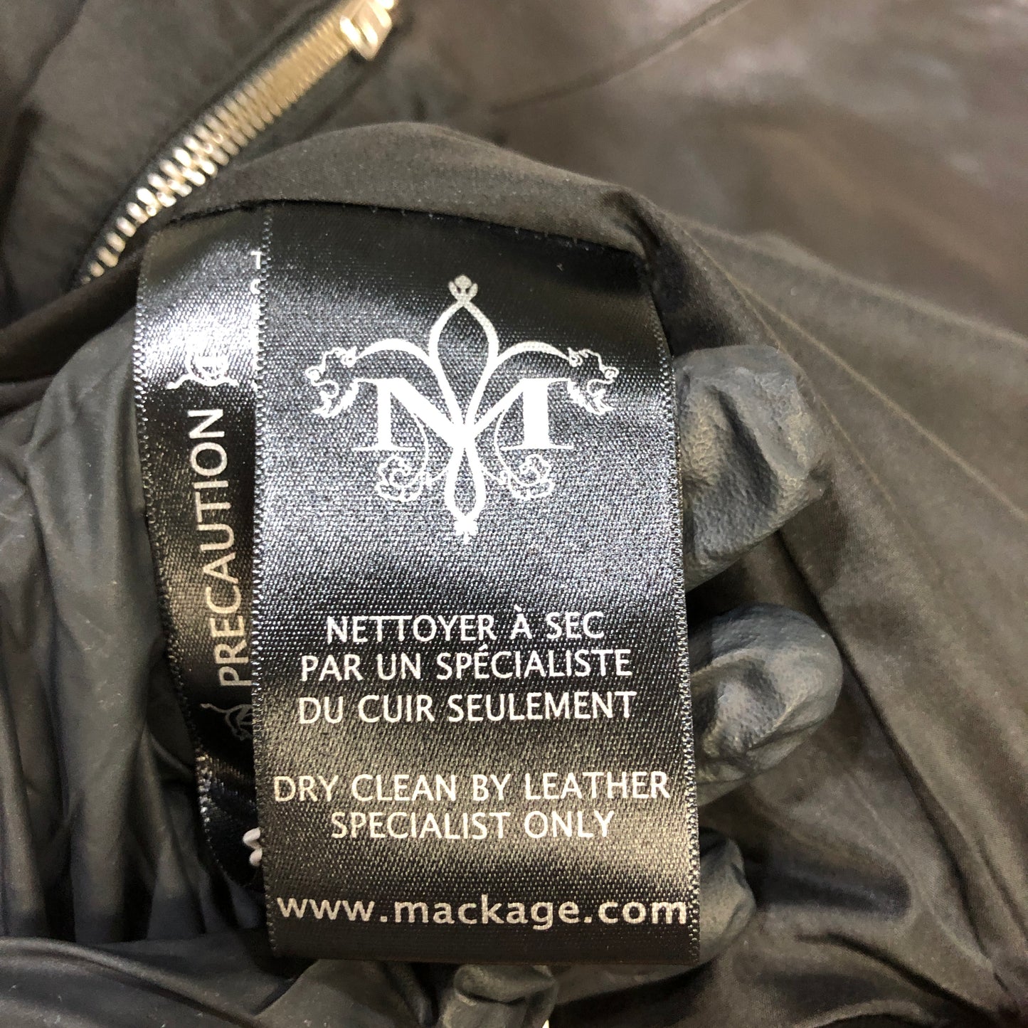 Mackage Black Leather Biker Jacket Size XS