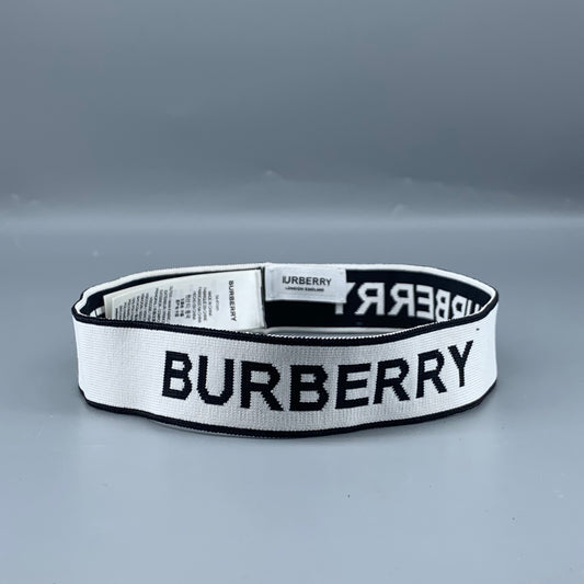 Burberry Logo Elastic Headband Black White