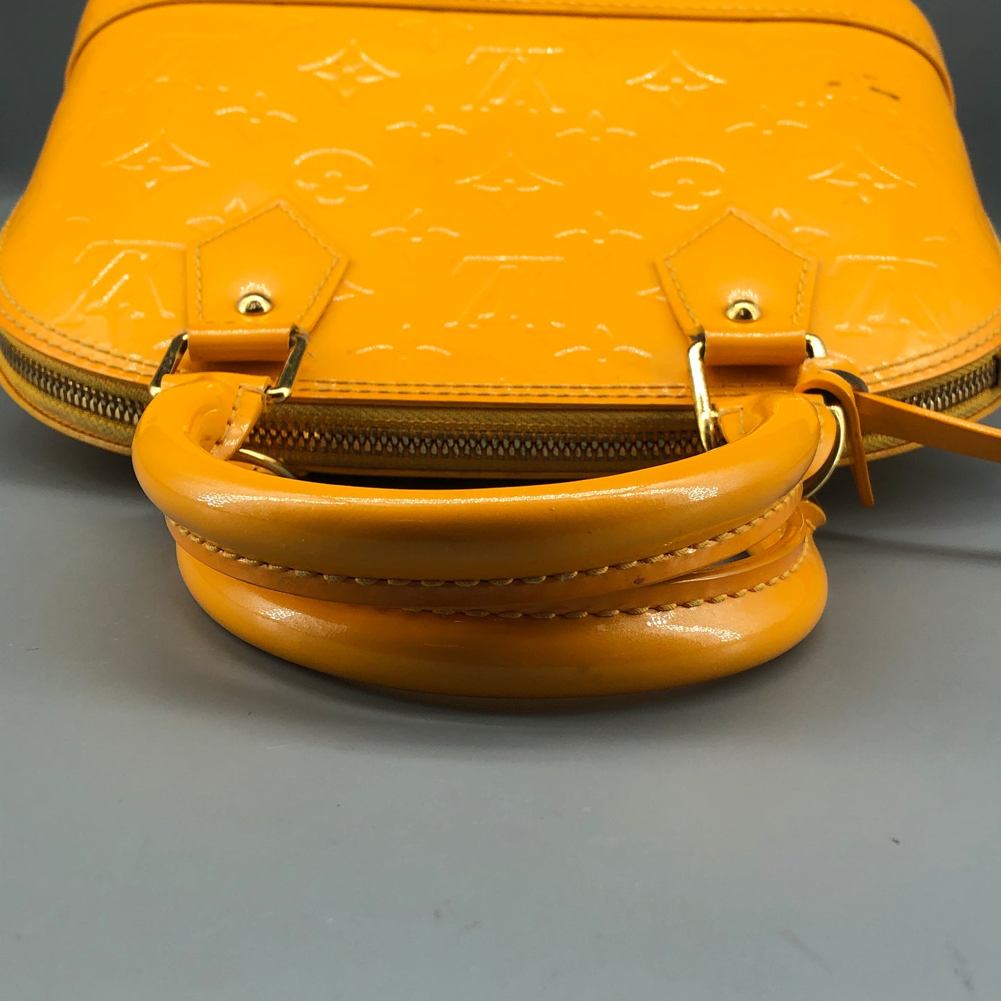 Louis Vuitton Yellow Vernis Monogram Alma Handbag Shoulder Bag
