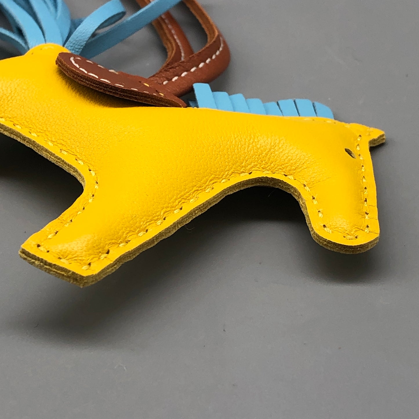 Hermes Rodeo Horse Bag Charm Yellow/Blue