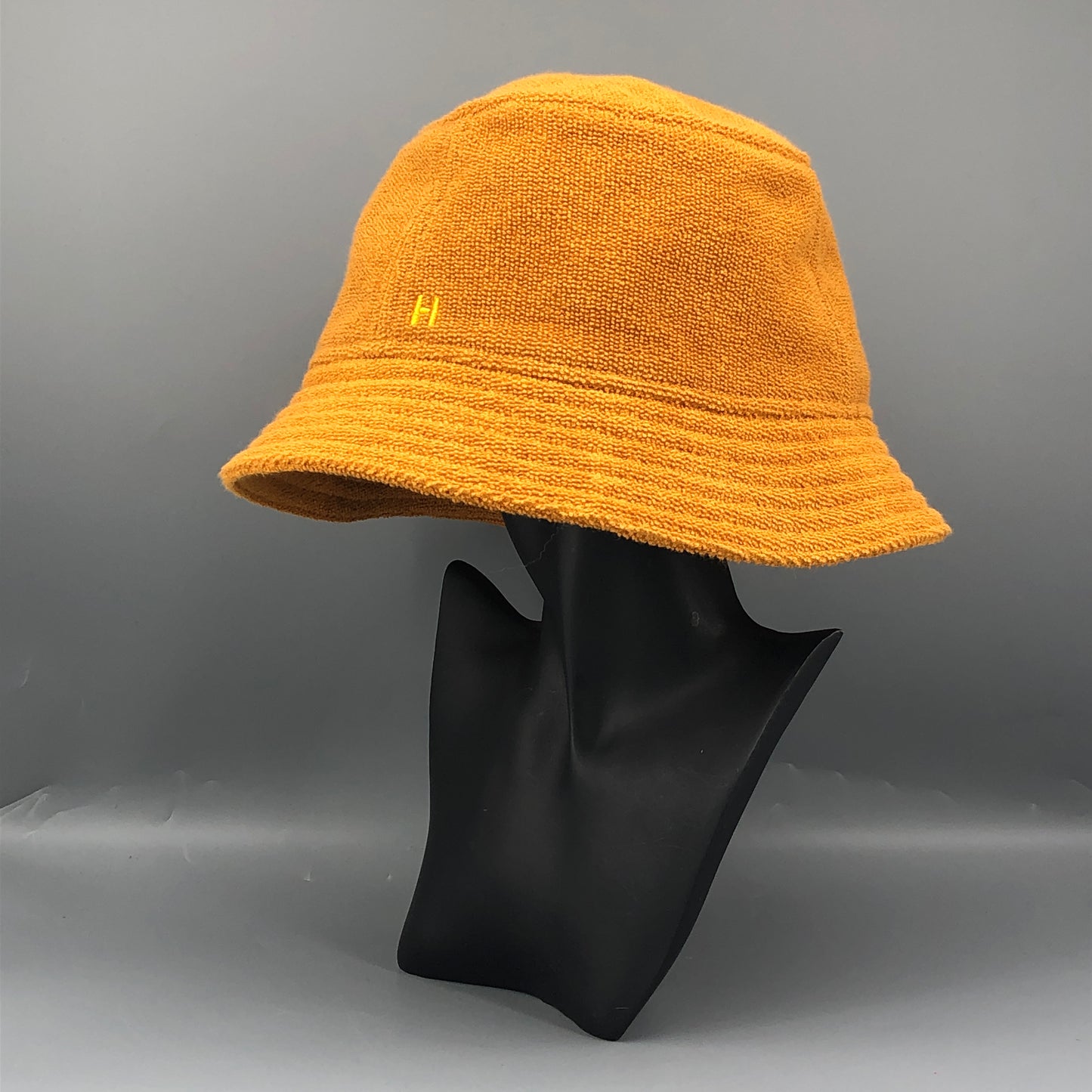 Hermes Mustard Yellow Knit Bucket Hat Size 59cm