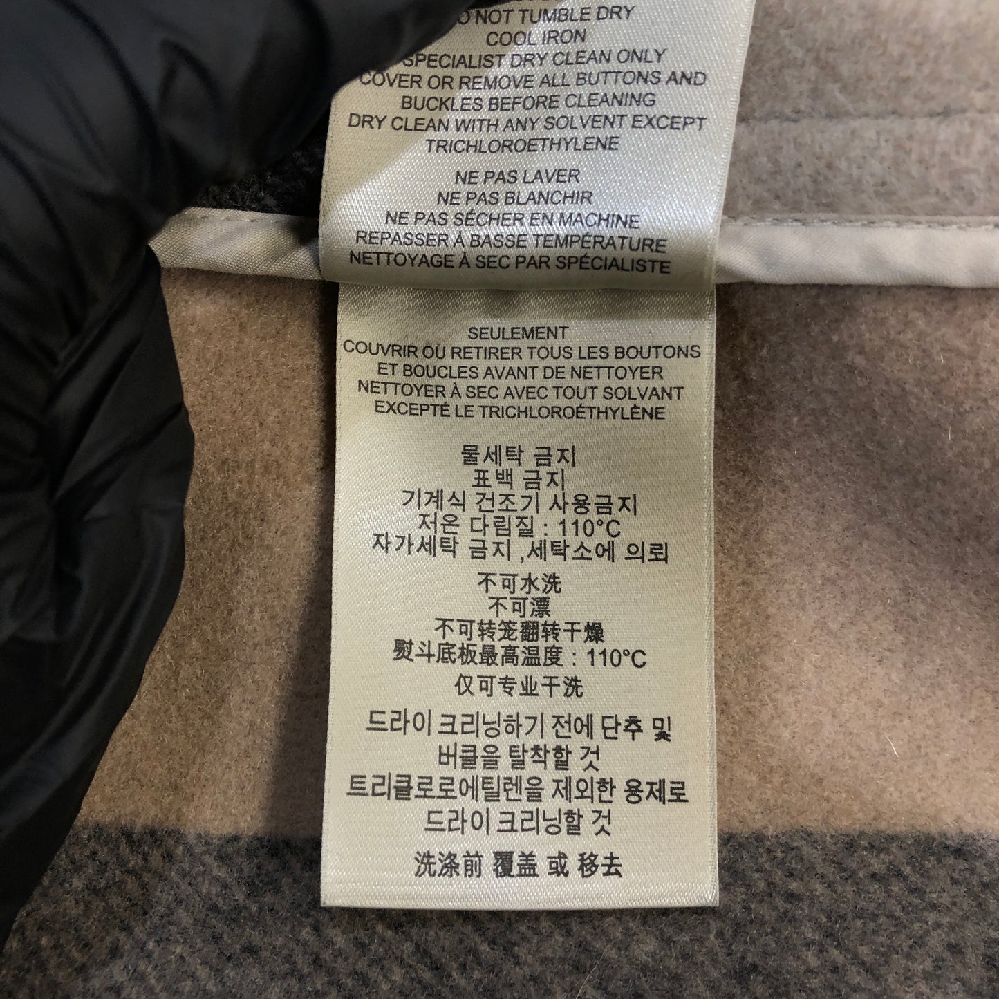 Burberry Black Wool Duffle Coat Size XL
