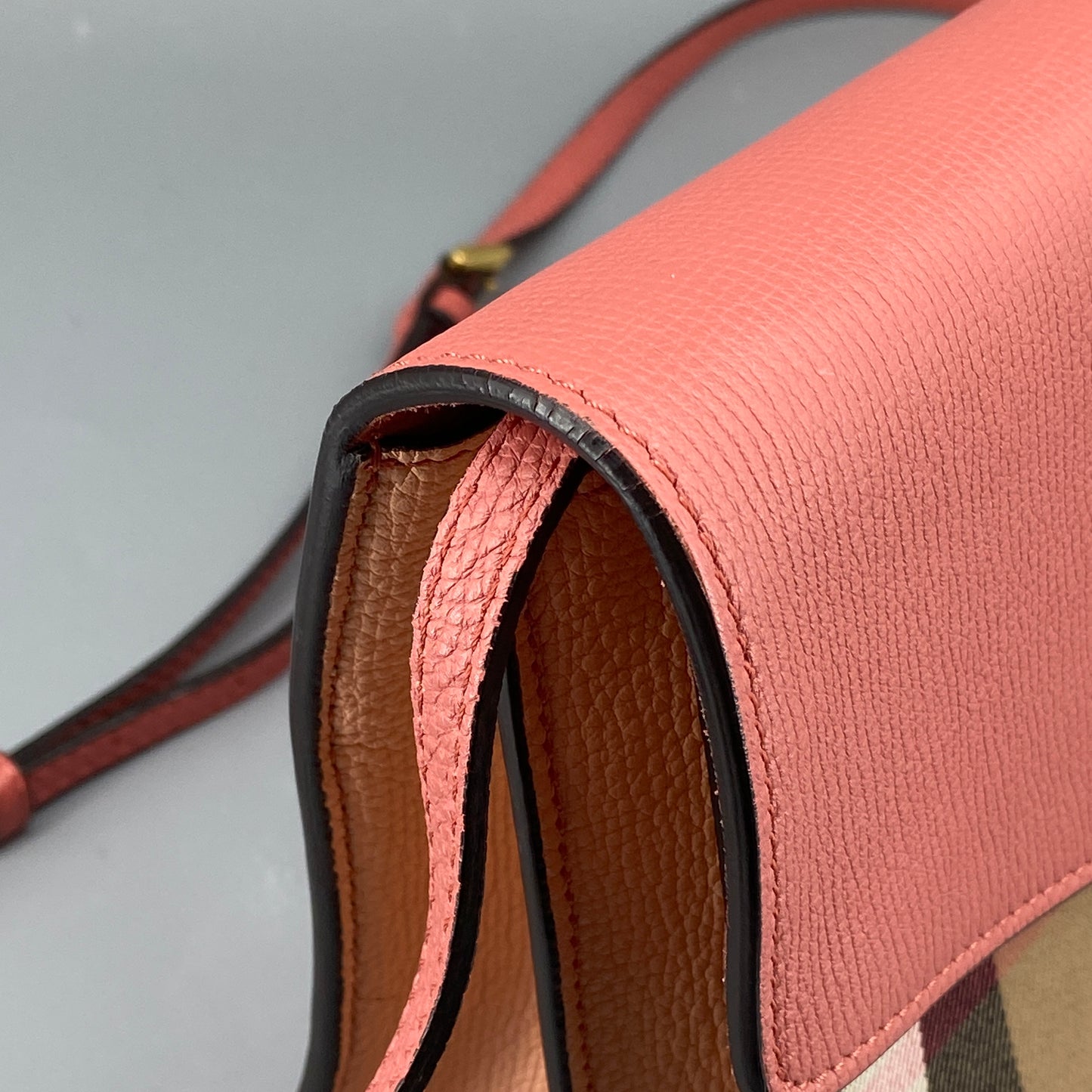 Burberry Pink Check Flap Crossbody Bag