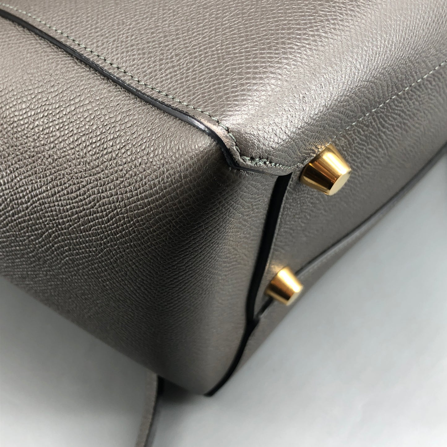 Celine Mini Belt Bag Grey Grained Leather Handbag