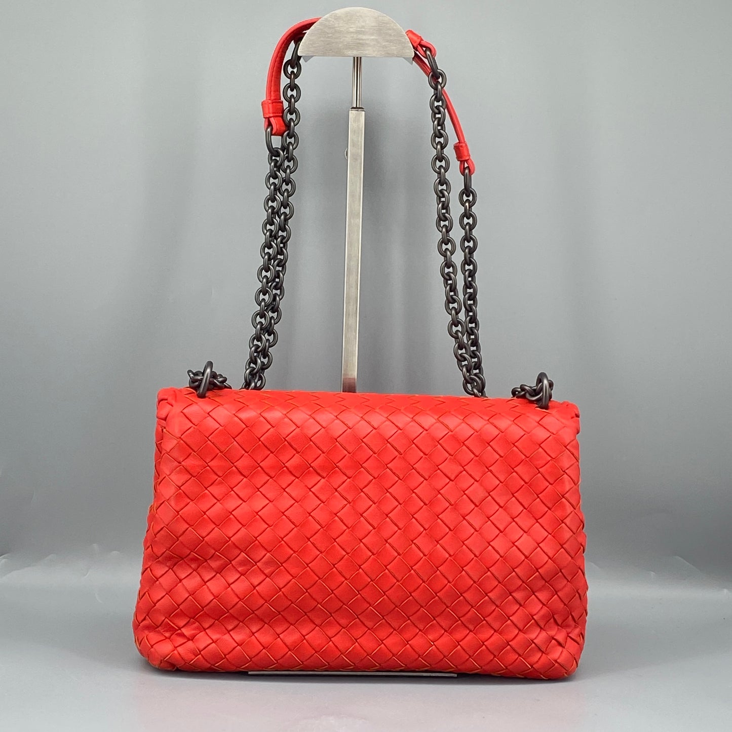 Bottega Veneta Olimpia Medium Red Intrecciato Leather Bag