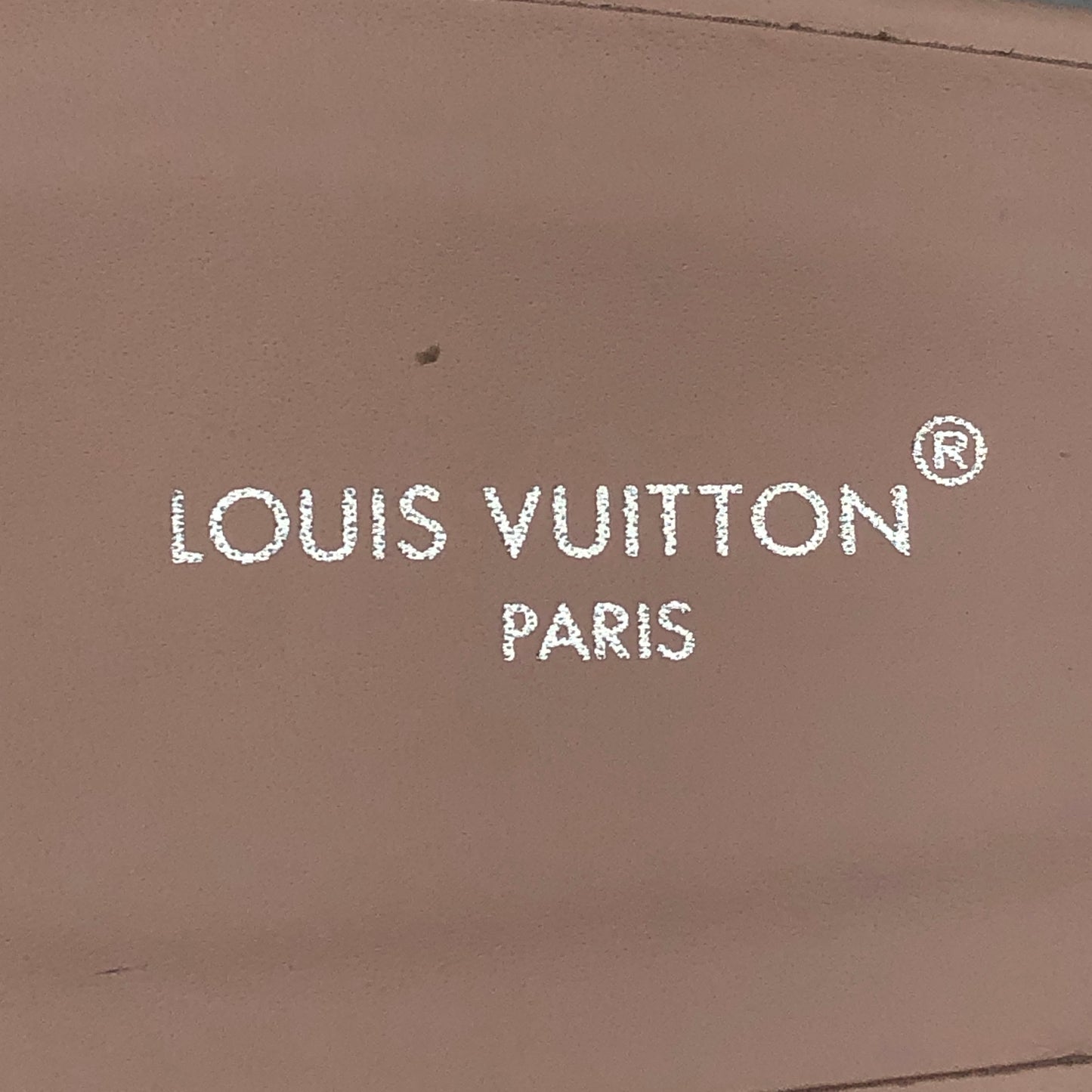 Louis Vuitton Blush Pink Leather V Logo Block Heel Slide Sandals Size 40