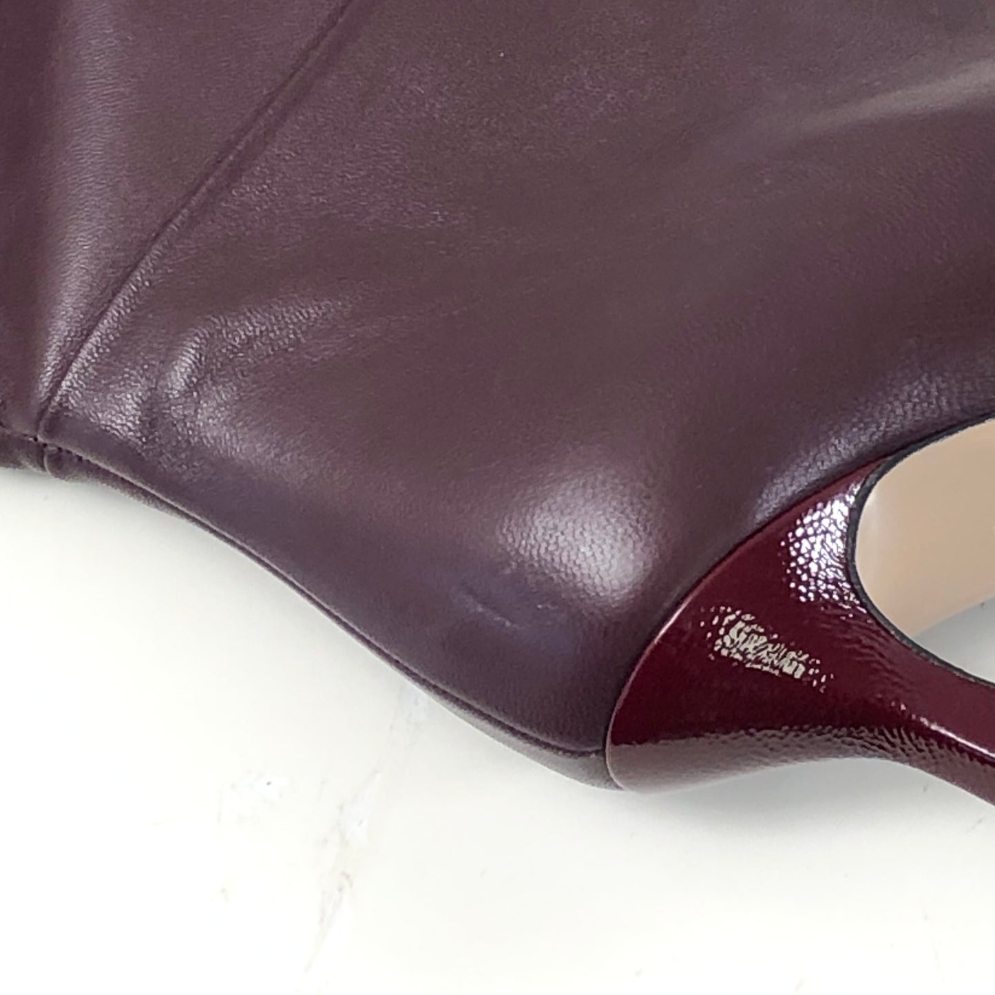 Wandler Deep Red Leather Pointed Toe Knee-High Heeled Boots Size 36.5