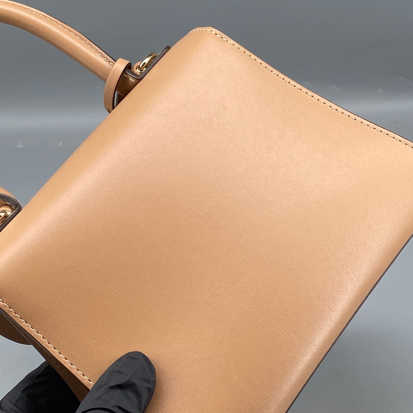Delvaux Brilliant Nude Smooth Leather Top Handle Bag