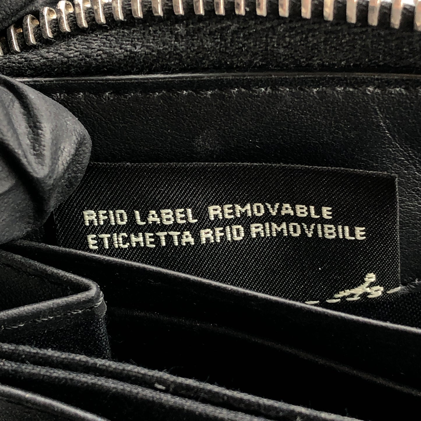 Fendi Logo Zip-Around Long Wallet Black