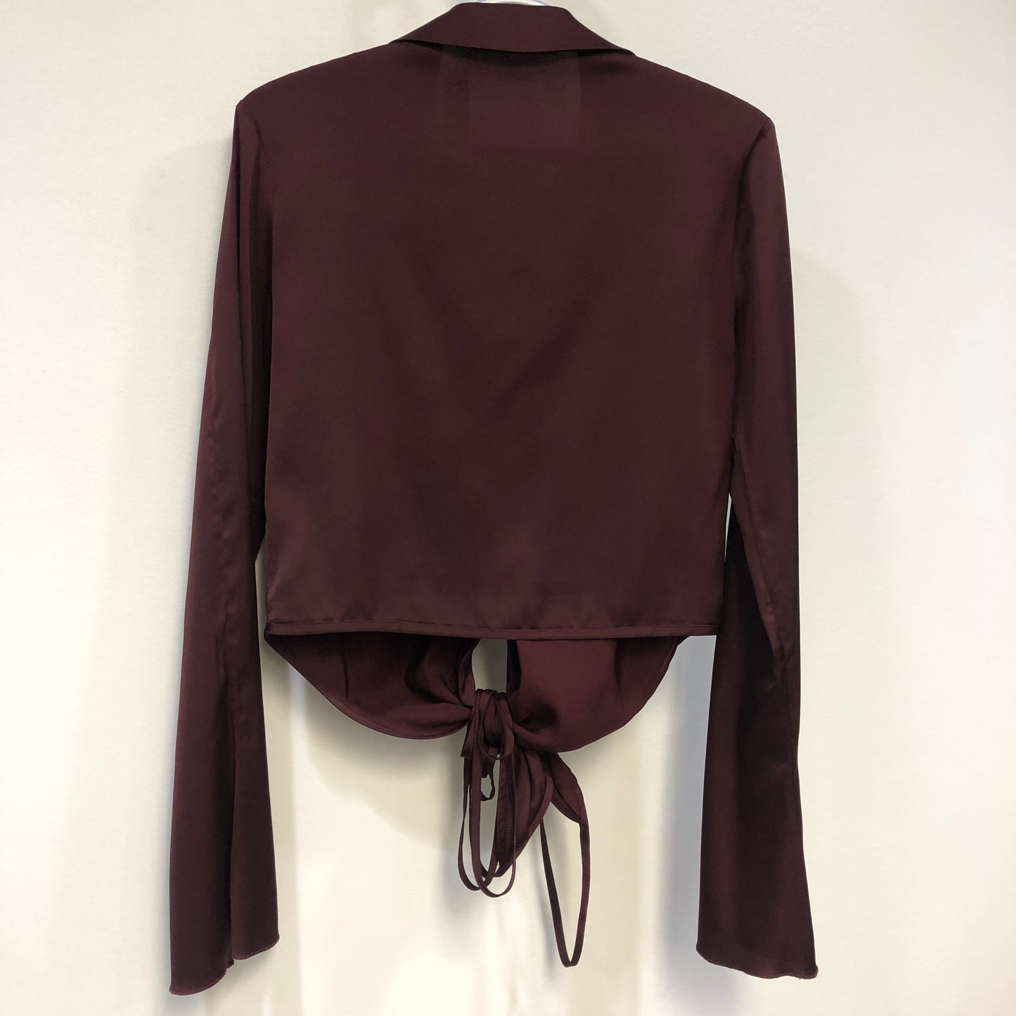 Acne Studios Satin Wrap Blouse Burgundy
