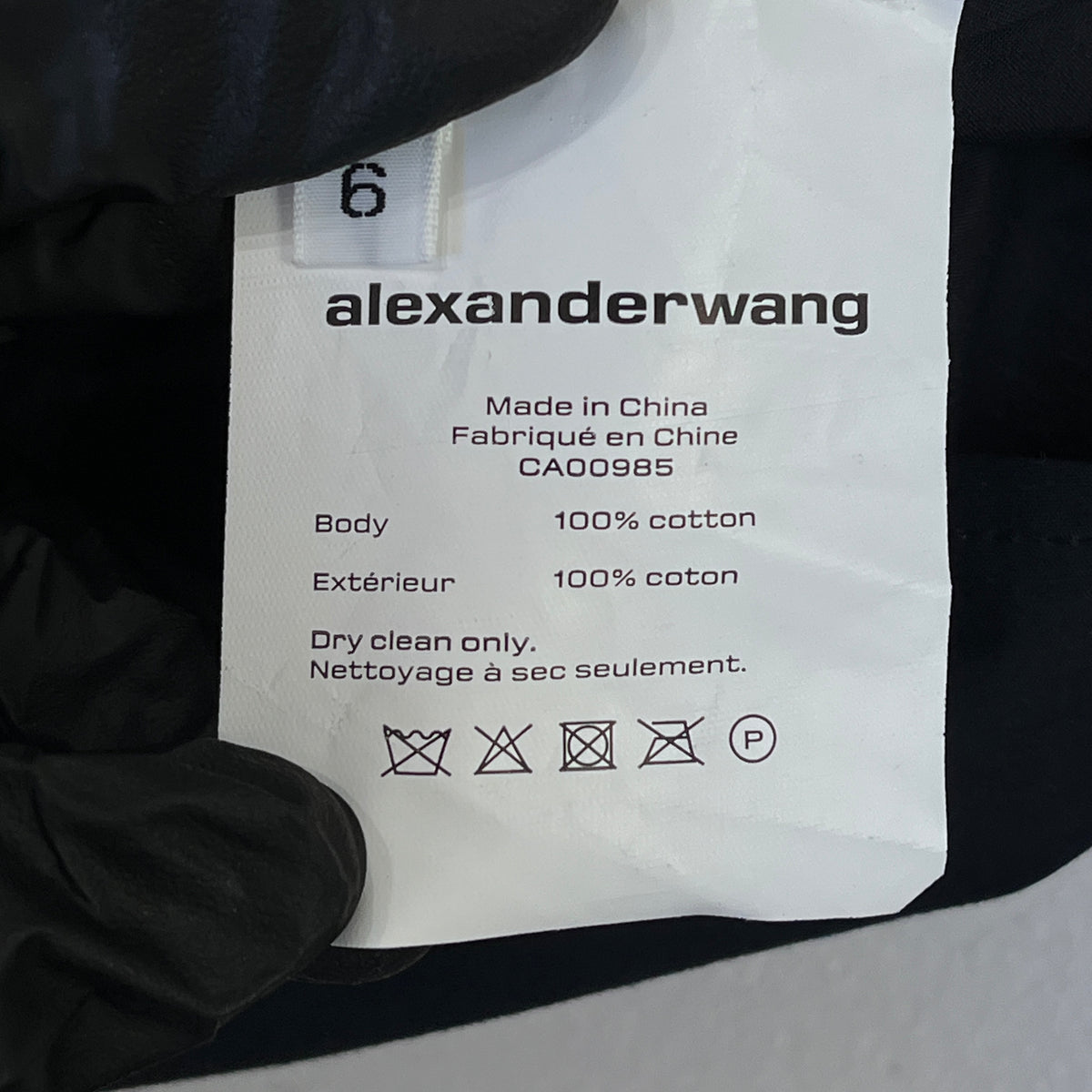 Alexander Wang Black Short Sleeve Shirt Dress Size 6
