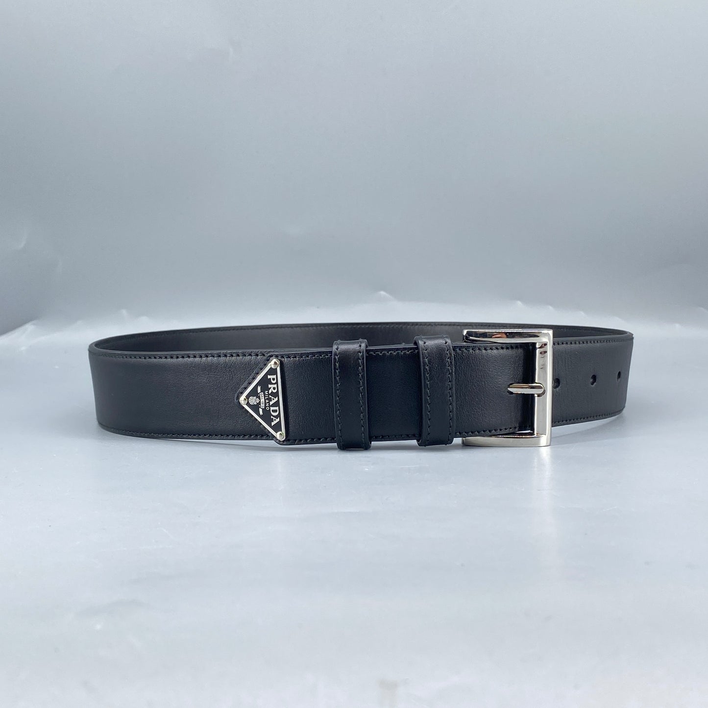 Prada Black Leather Belt 75cm