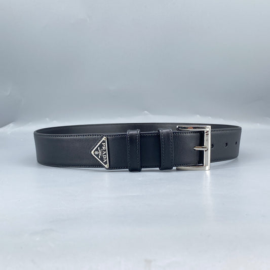 Prada Black Leather Belt 75cm