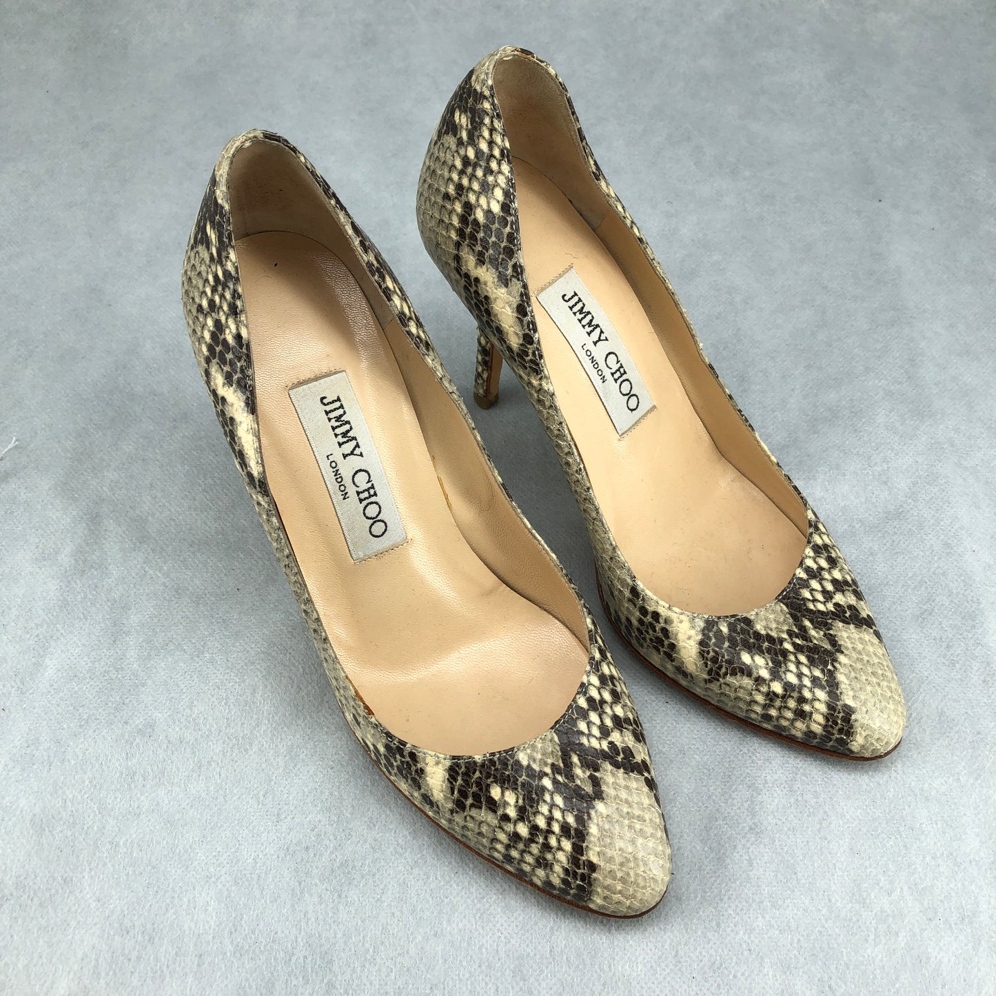 Jimmy Choo Genuine Snake Skin Pointed Stiletto Pumps 35