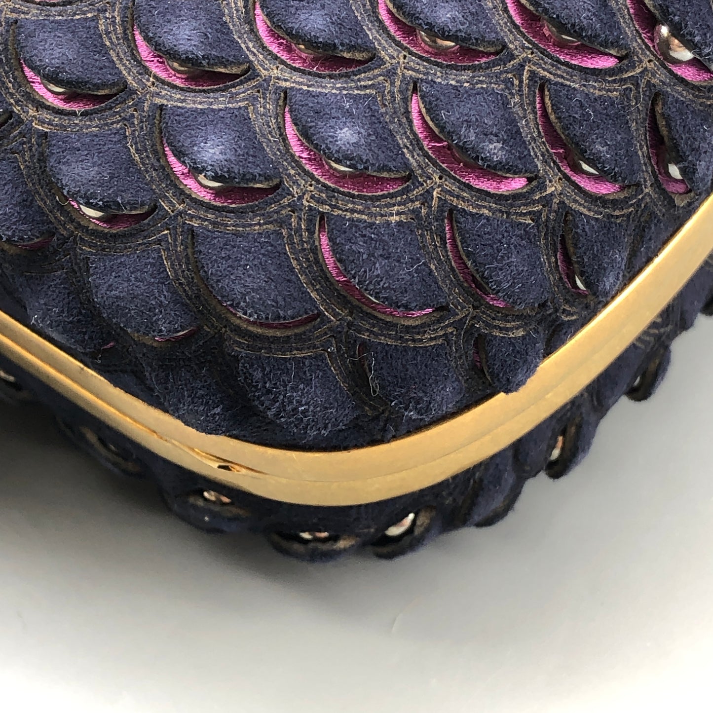 Alexander McQueen Skull Clutch Navy/Pink