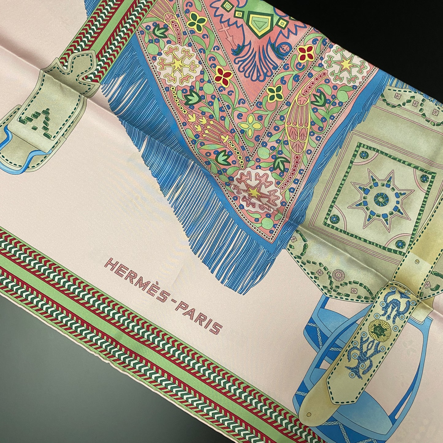 Hermes  Pink Multi Color Silk Scarf  90x90cm