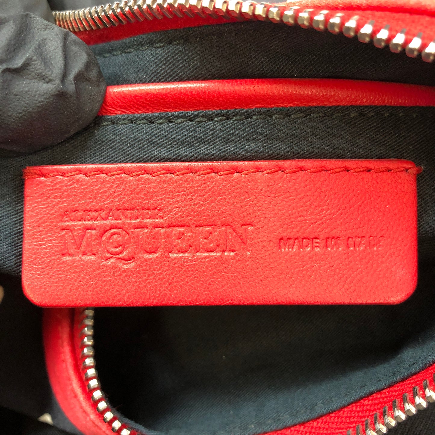 Alexander McQueen De Manta Clutch Red/Cream