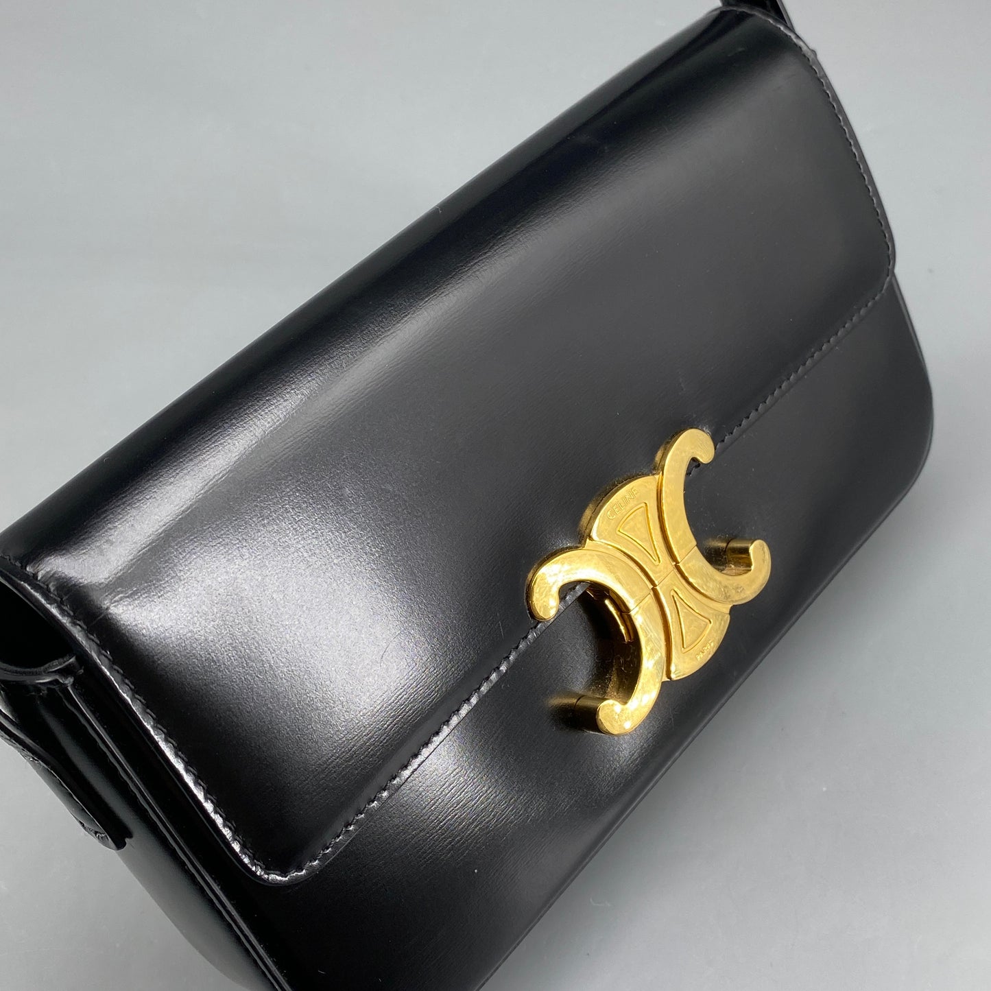 Celine Black Triomphe Shoulder Bag