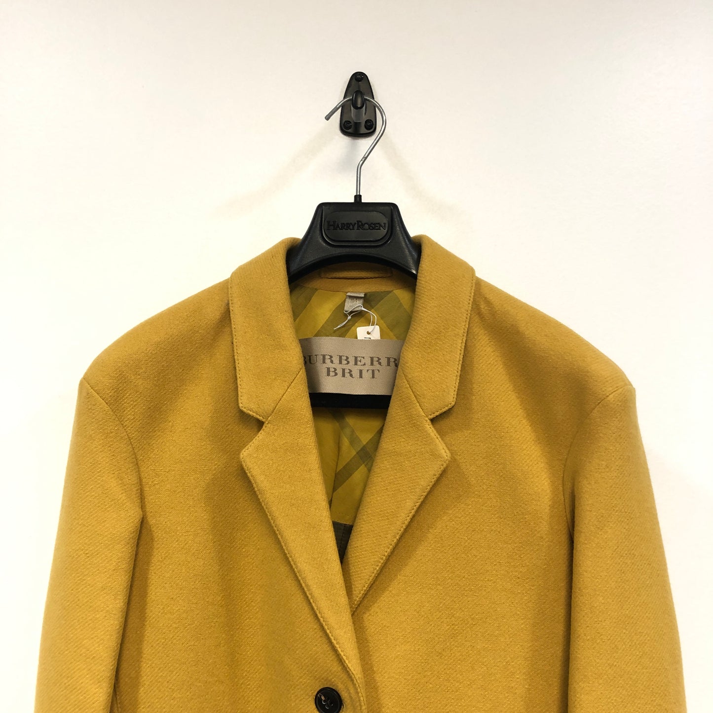 Burberry Yellow Single Breasted Wool Coat Size 6