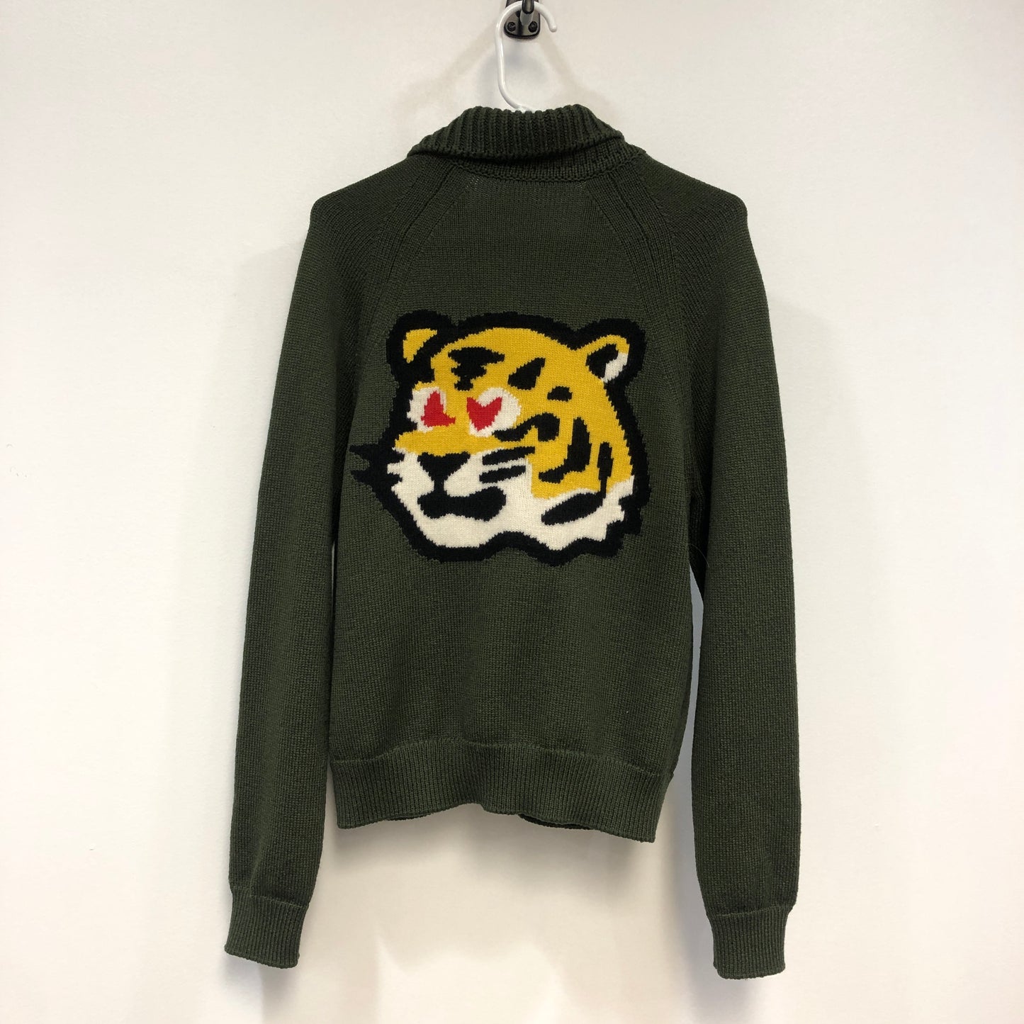 Louis Vuitton Dark Green Tiger Intarsia Cardigan Size XS