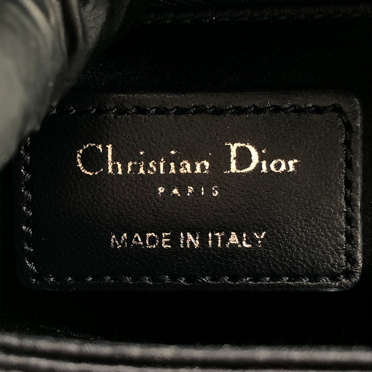 Christian Dior Lady Dior Mini Navy Cannage Satin with Crystals