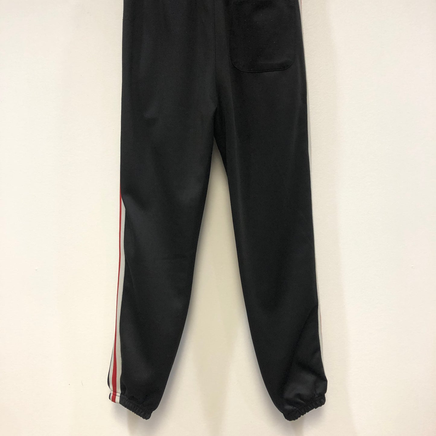 Mnml Black Track Pants with Red/White Side Stripe Size S