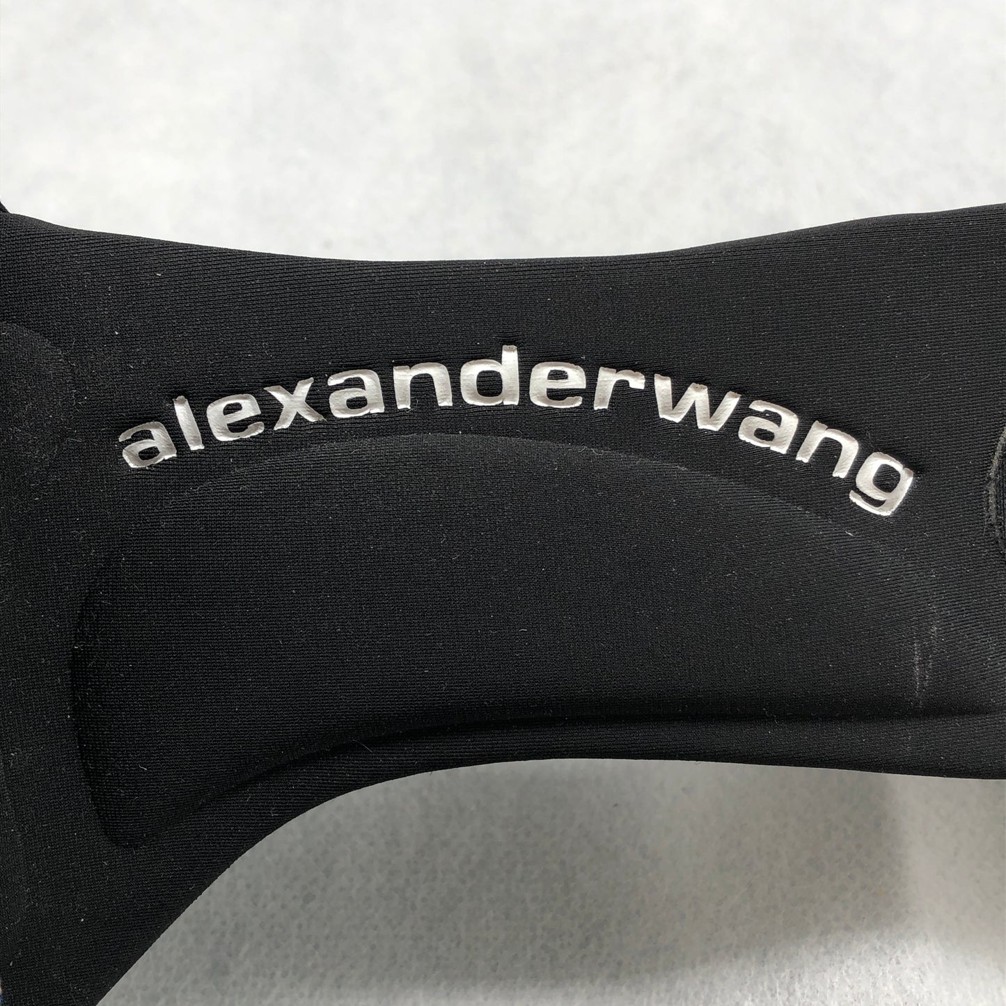 Alexander Wang Black Crystal Ruched Strap Mule Sandals Size 36