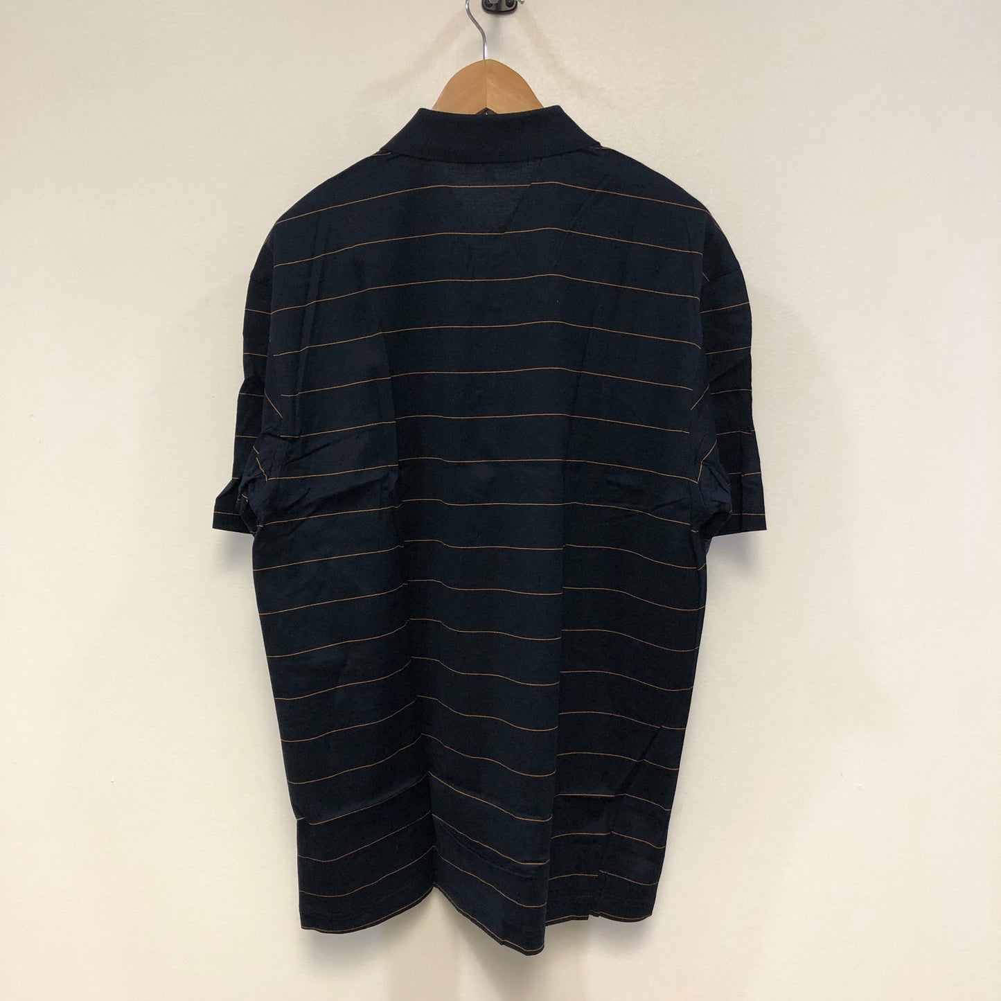 Giovanni Valentino Navy Blue Thin Stripe Short Sleeve Polo Shirt XXL