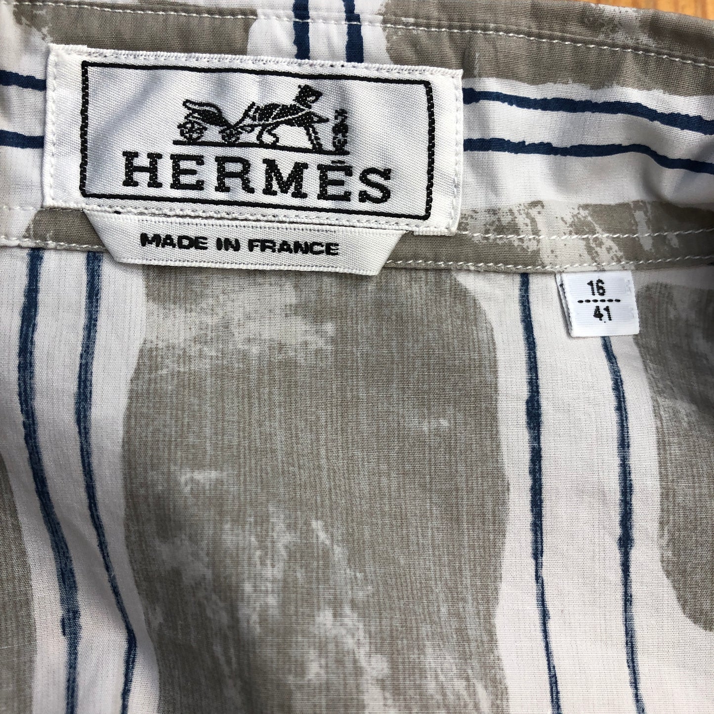 Hermes Silk Print Long-Sleeve Shirt Size 41