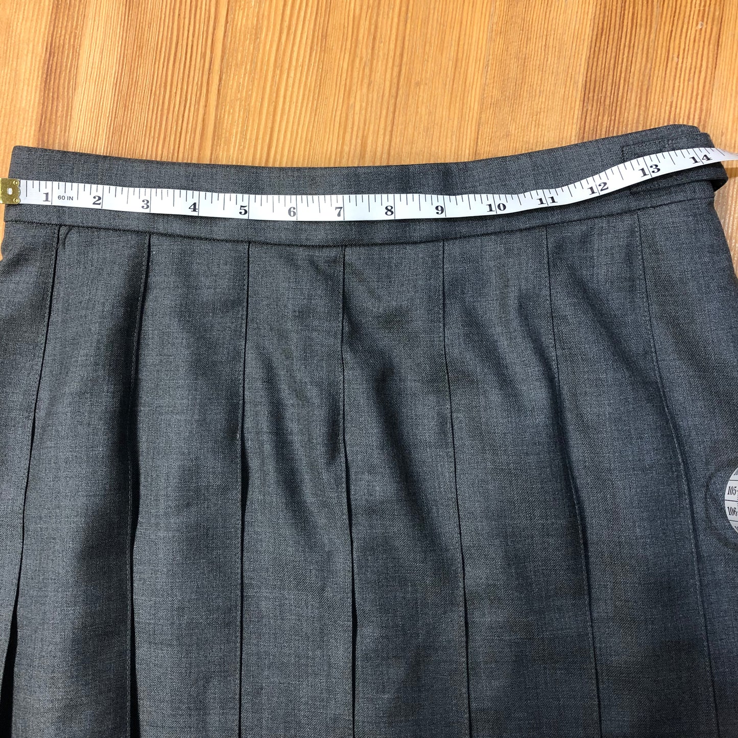 Thom Browne Grey Wool Pleated Skirt Size 40