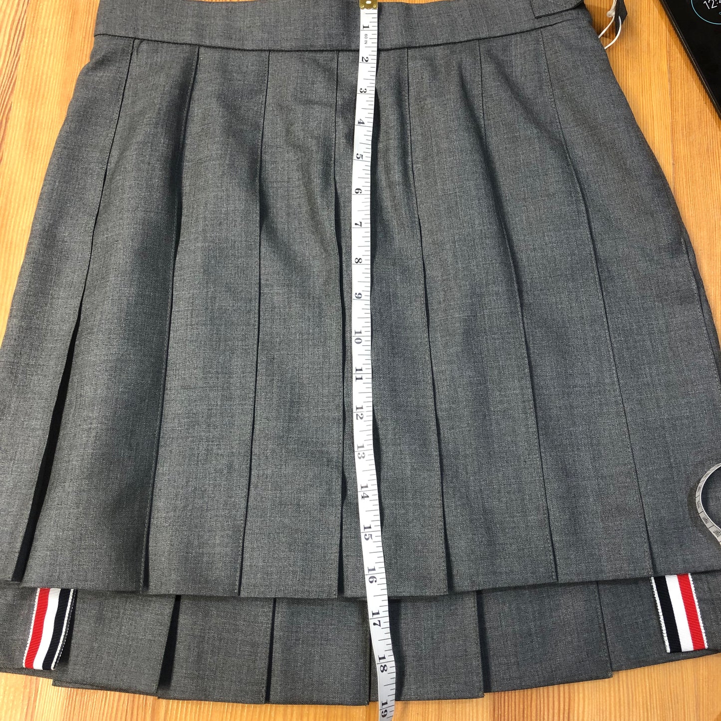 Thom Browne Grey Wool Pleated Skirt Size 40