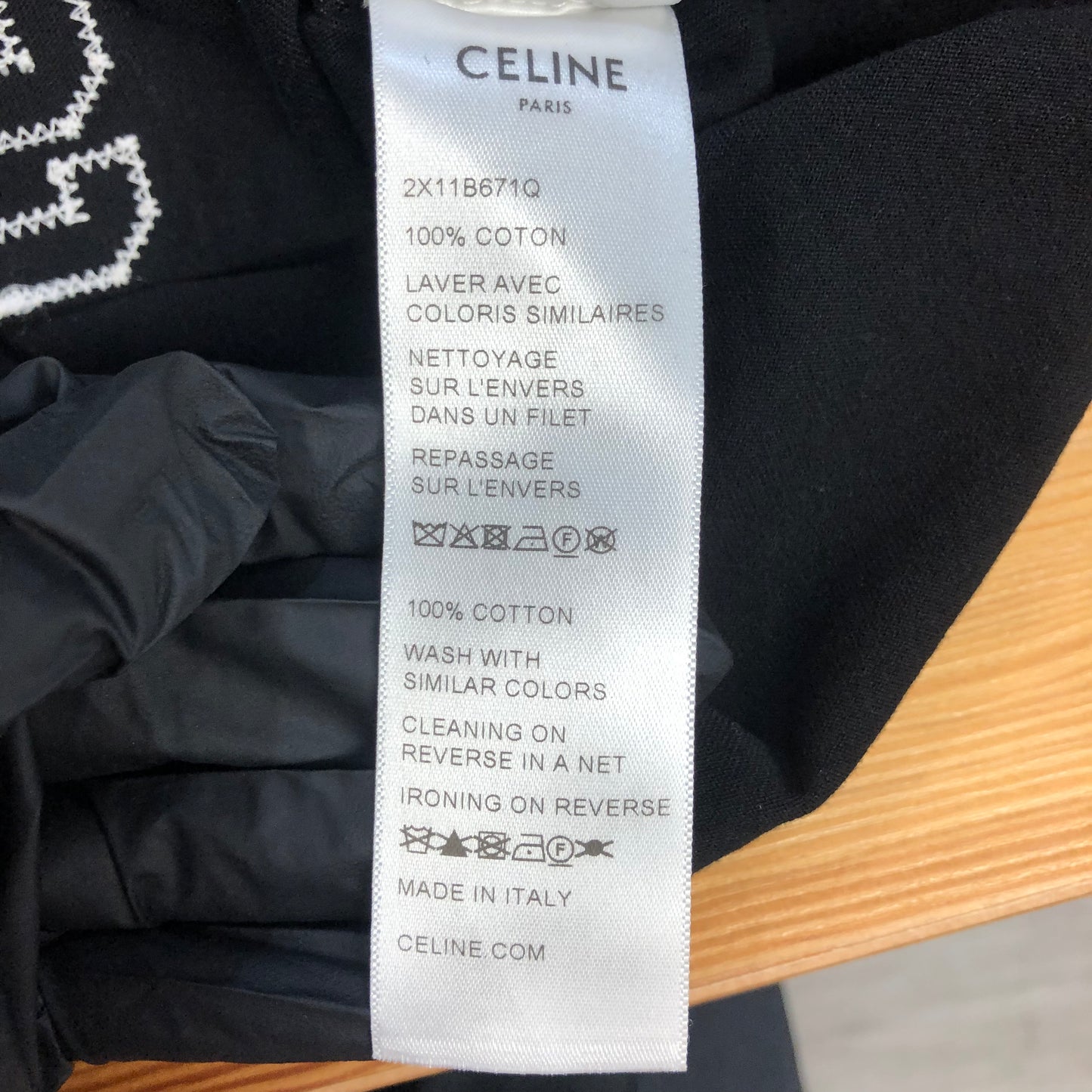 Celine Black Cotton Jersey “Celine 16 Paris” Tank Top