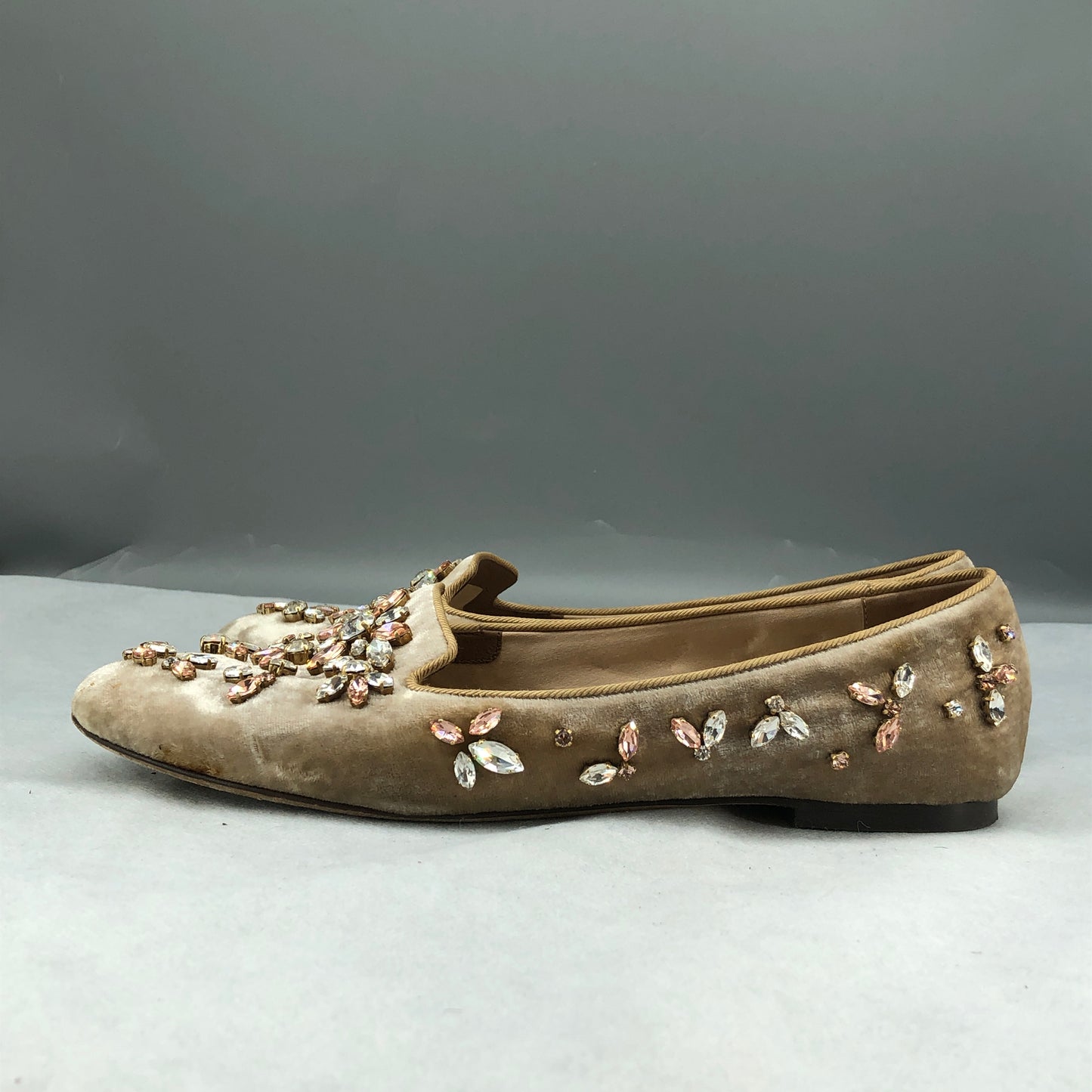Dolce & Gabbana Embellished Velvet Ballet Flats