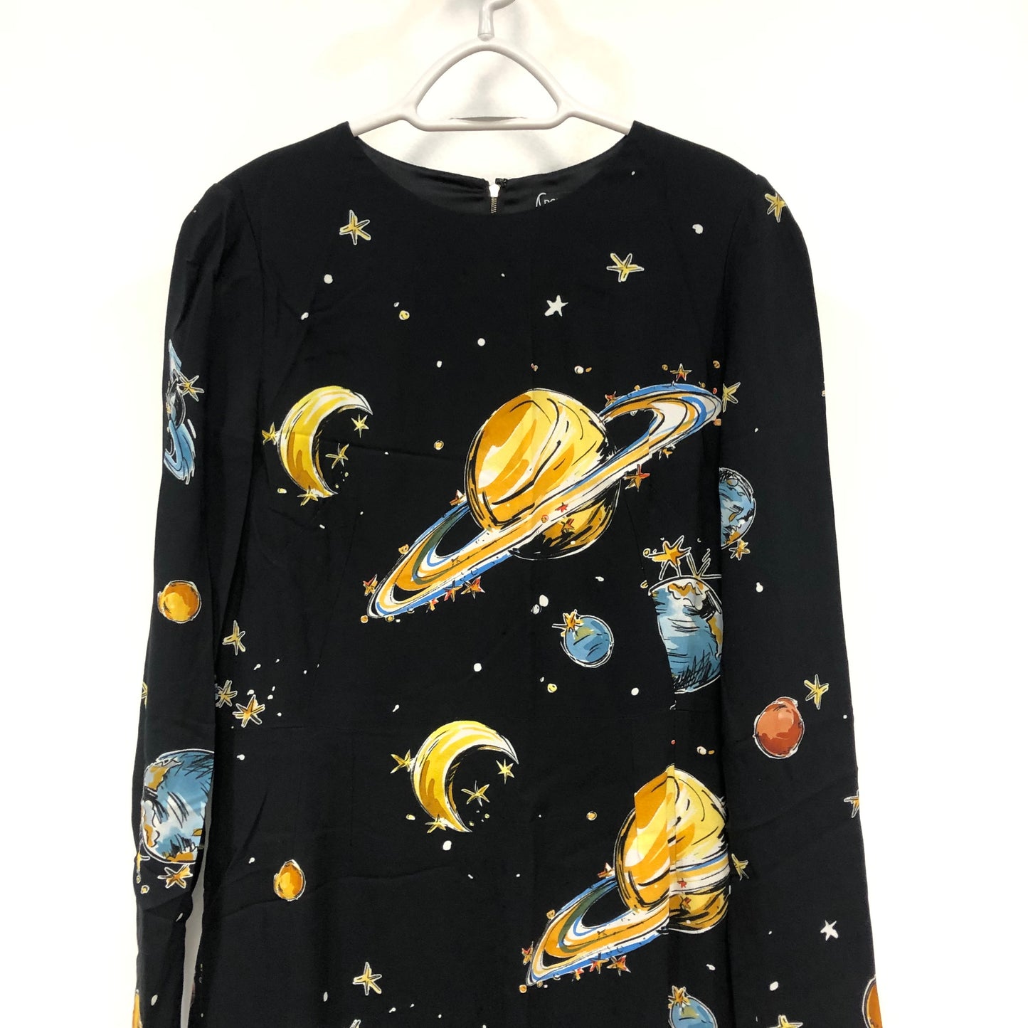 Dolce & Gabbana Black Space Print Dress Size 46