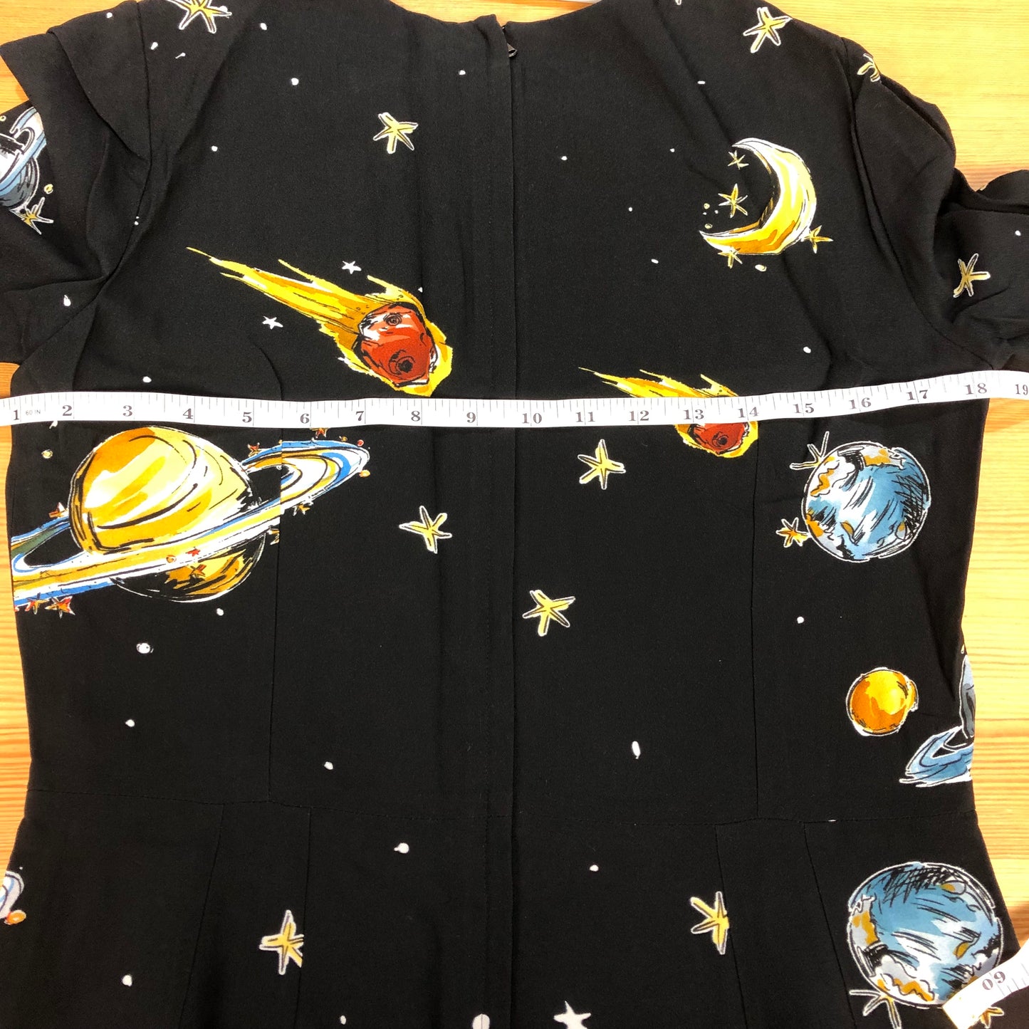 Dolce & Gabbana Black Space Print Dress Size 46