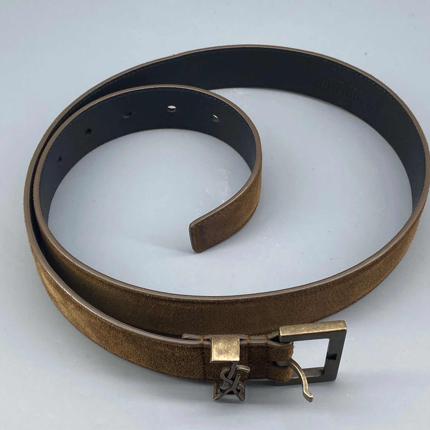 Saint Laurent Brown Suede Belt 80cm