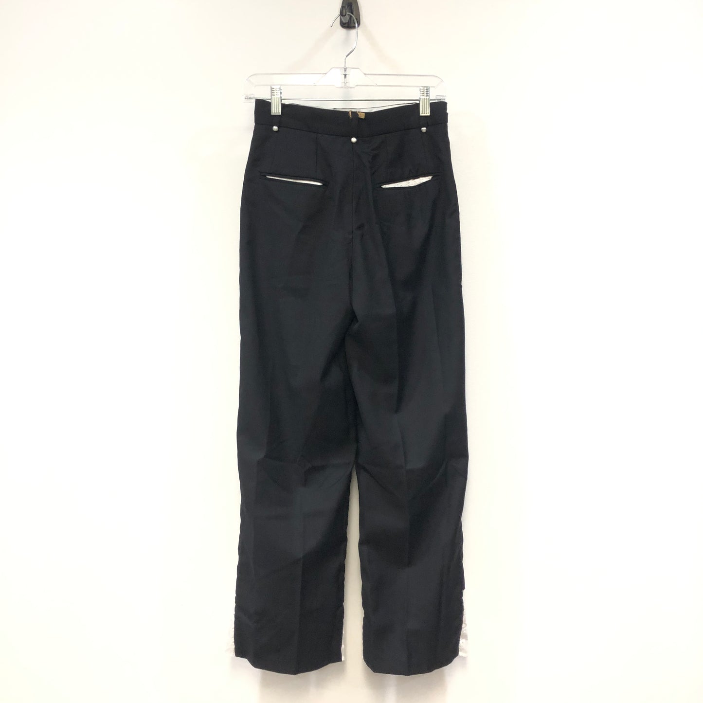 Passage du Vent Contrast Cuff Straight Trousers Size S Black/White