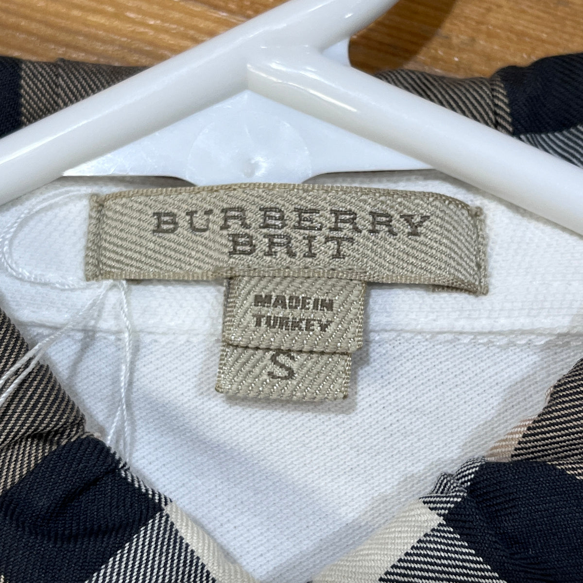 Burberry White Women Short Sleeve Blouse Size S