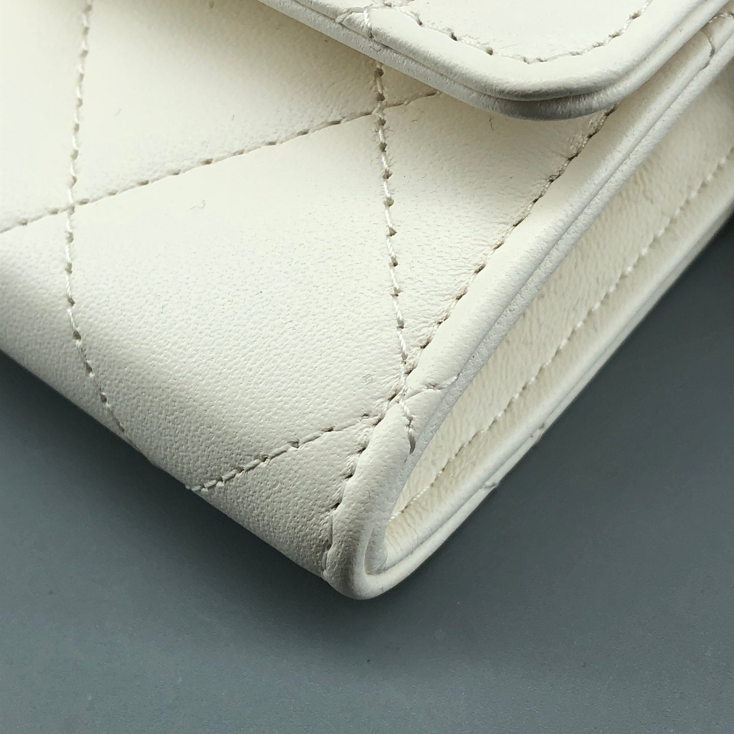 Chanel Mini Quilted Leather Chain Crossbody Bag cream