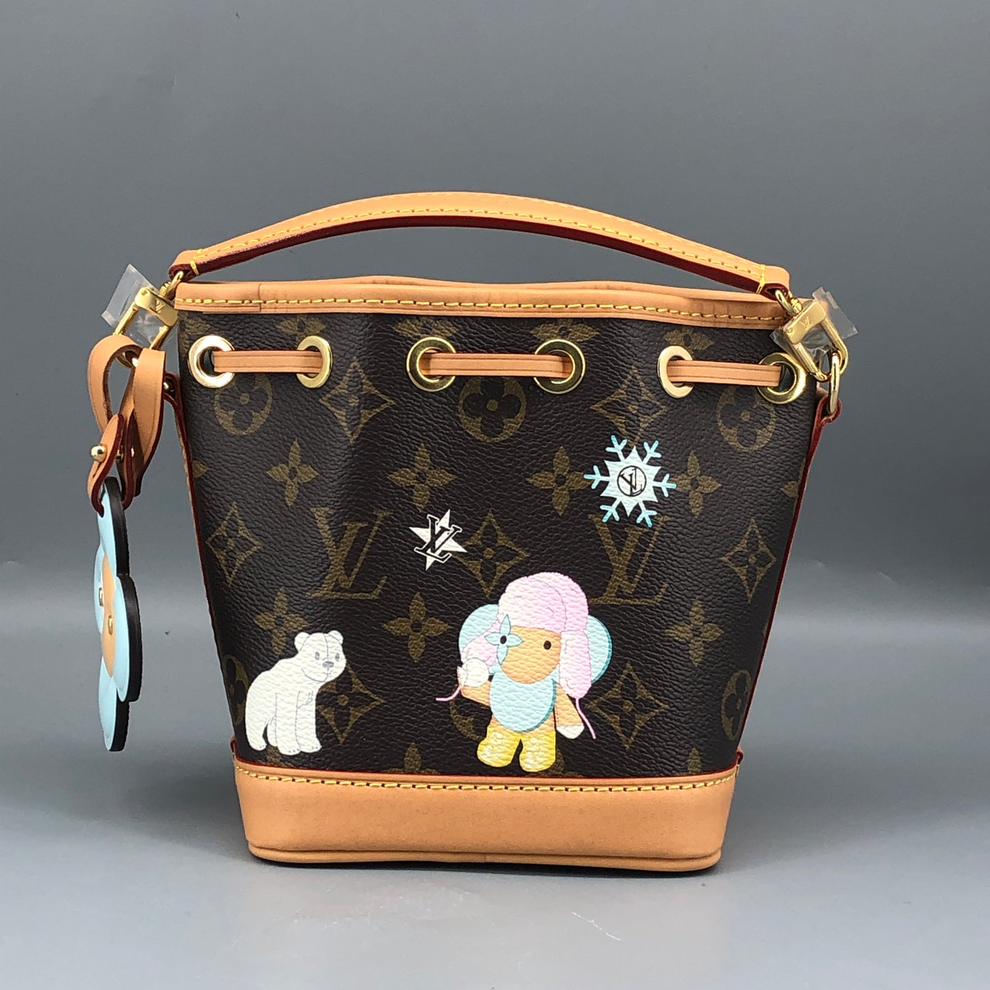 Louis Vuitton Nano Noé Limited  Edition Vivienne Xmas Bucket Bag Brown