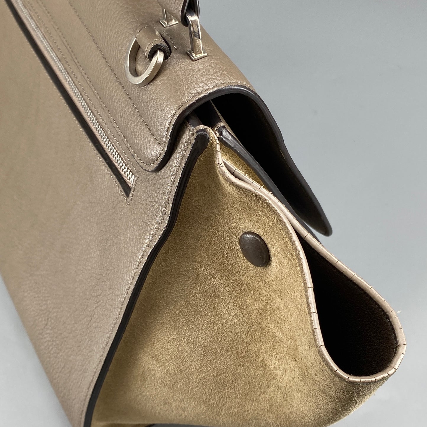 Celine Trapeze Medium Taupe Leather Suede Wing Bag