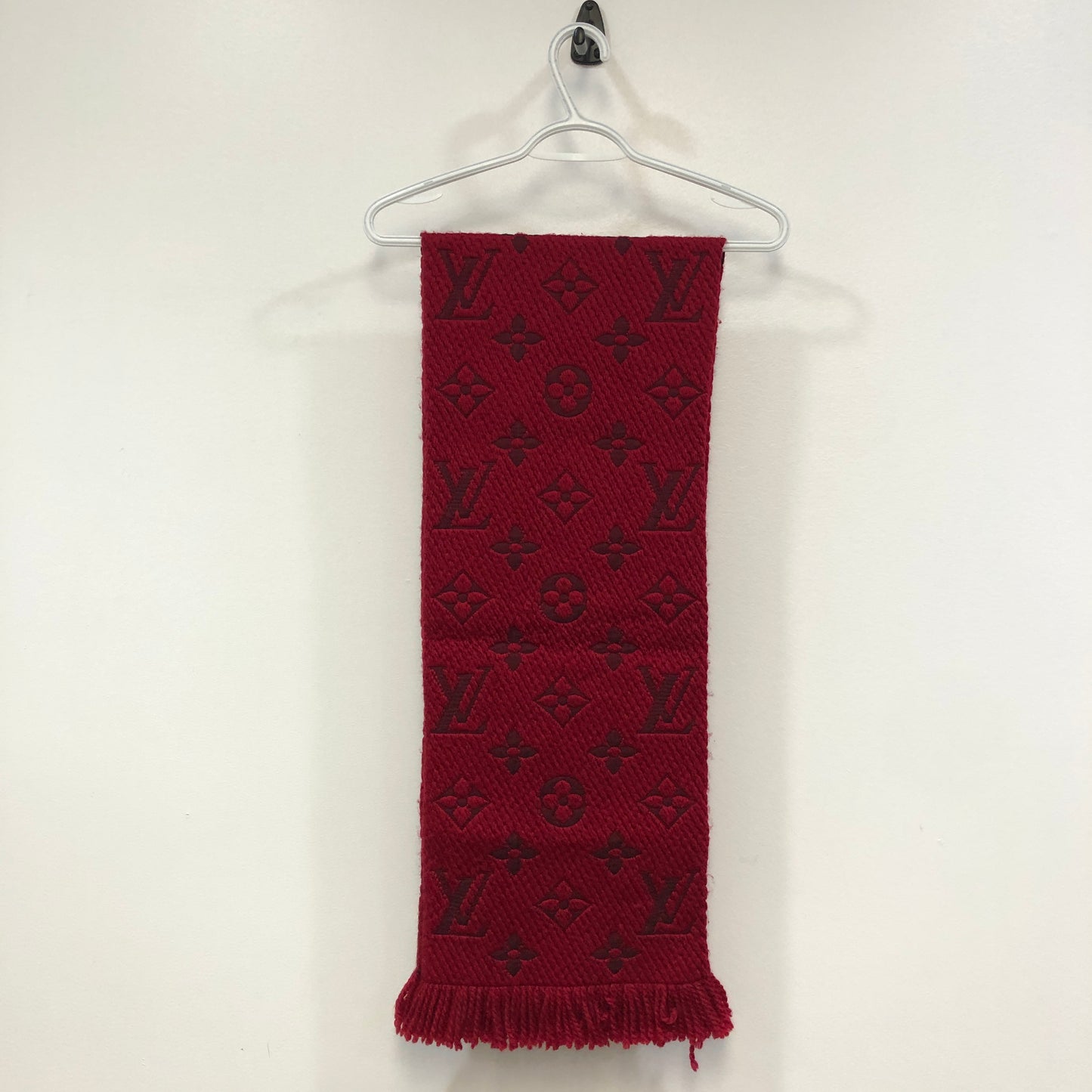 Louis Vuitton Red Monogram Wool Scarf 152*30 cm