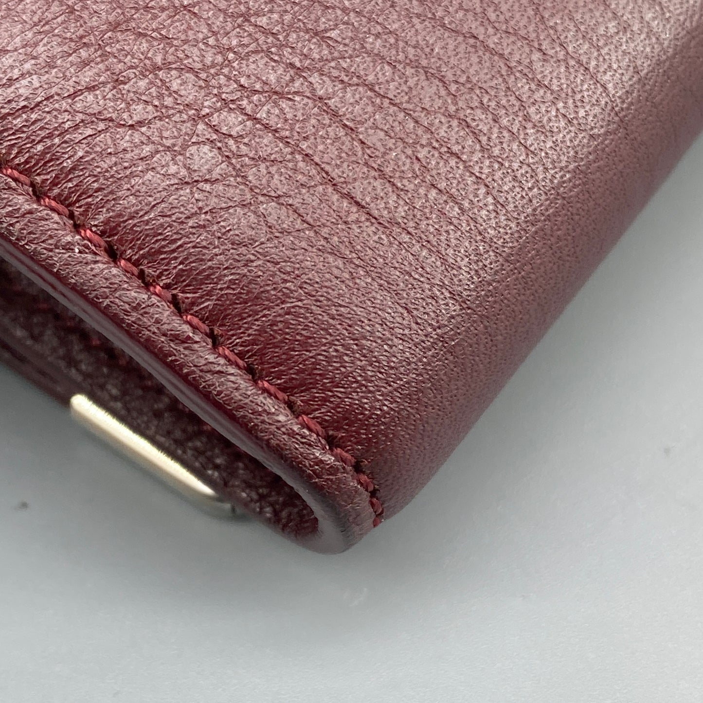 Cartier Dark Red Grain Leather Key Case