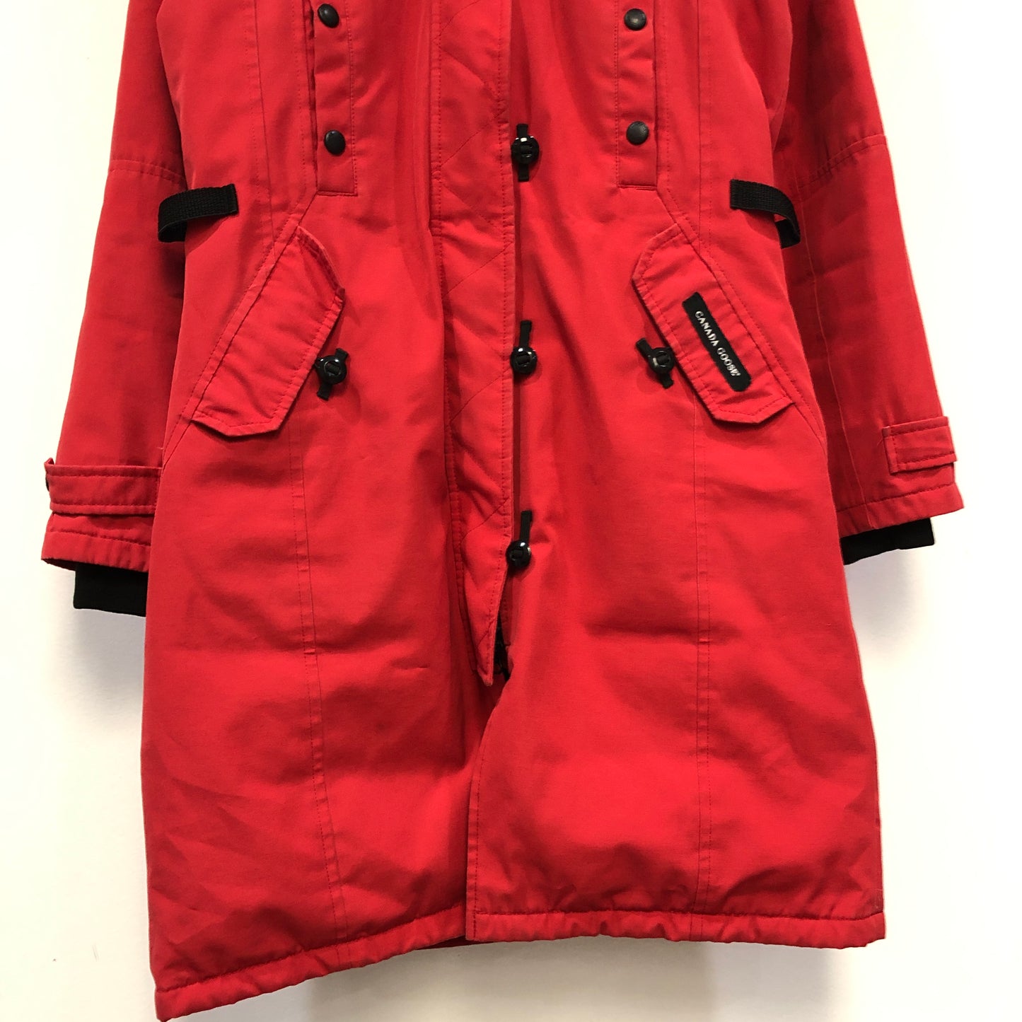 Canada Goose Red Fur Trim Hooded Parka Size XS